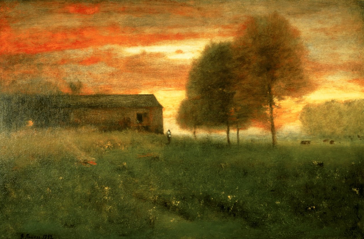 日落，蒙特克莱尔，1892年 作者 乔治·英尼斯