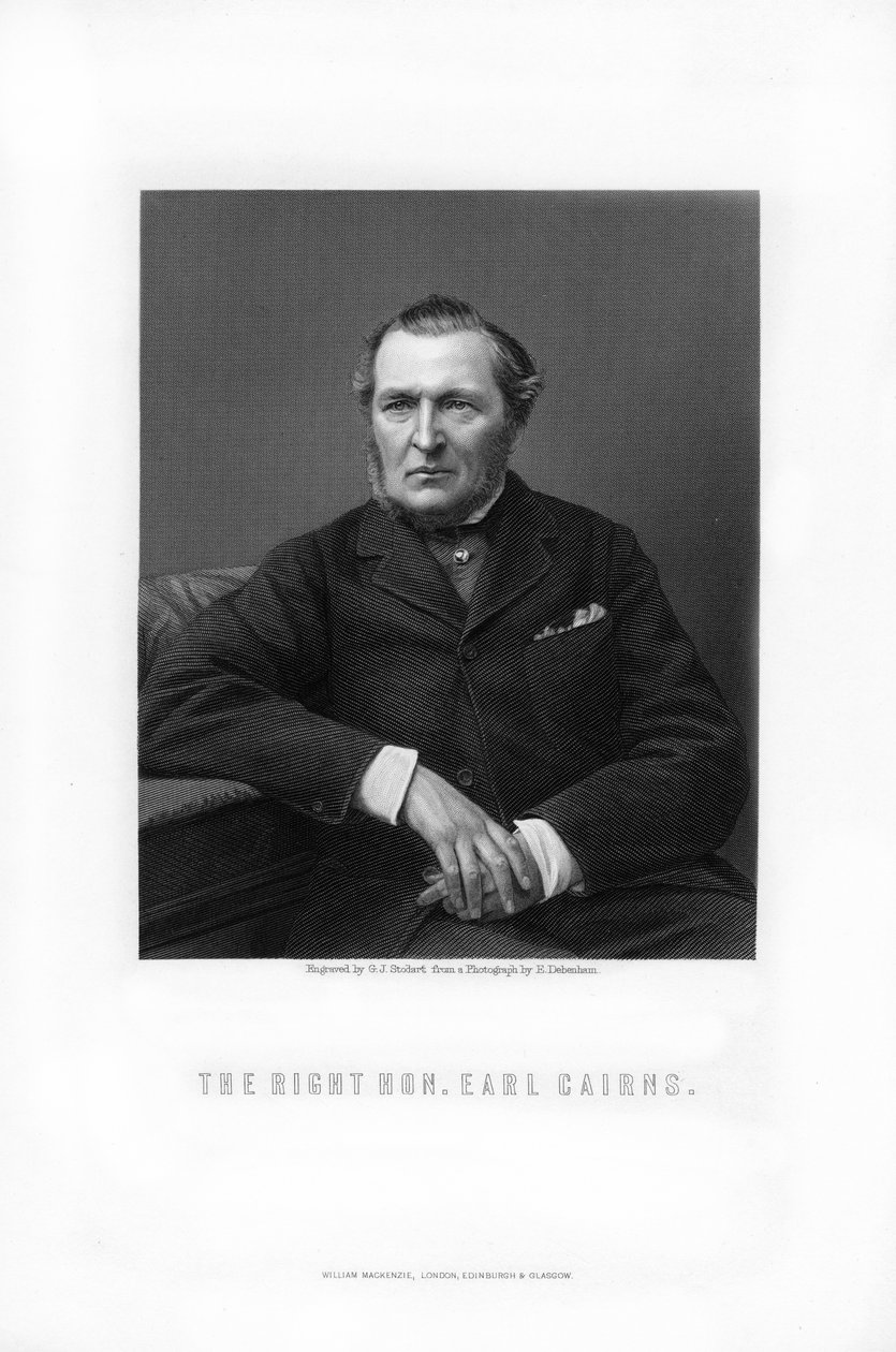 休·麦卡蒙·凯恩斯（Hugh McCalmont Cairns），第一位伯爵·凯恩斯，英国政治家，1881年。 作者 乔治·斯托达特
