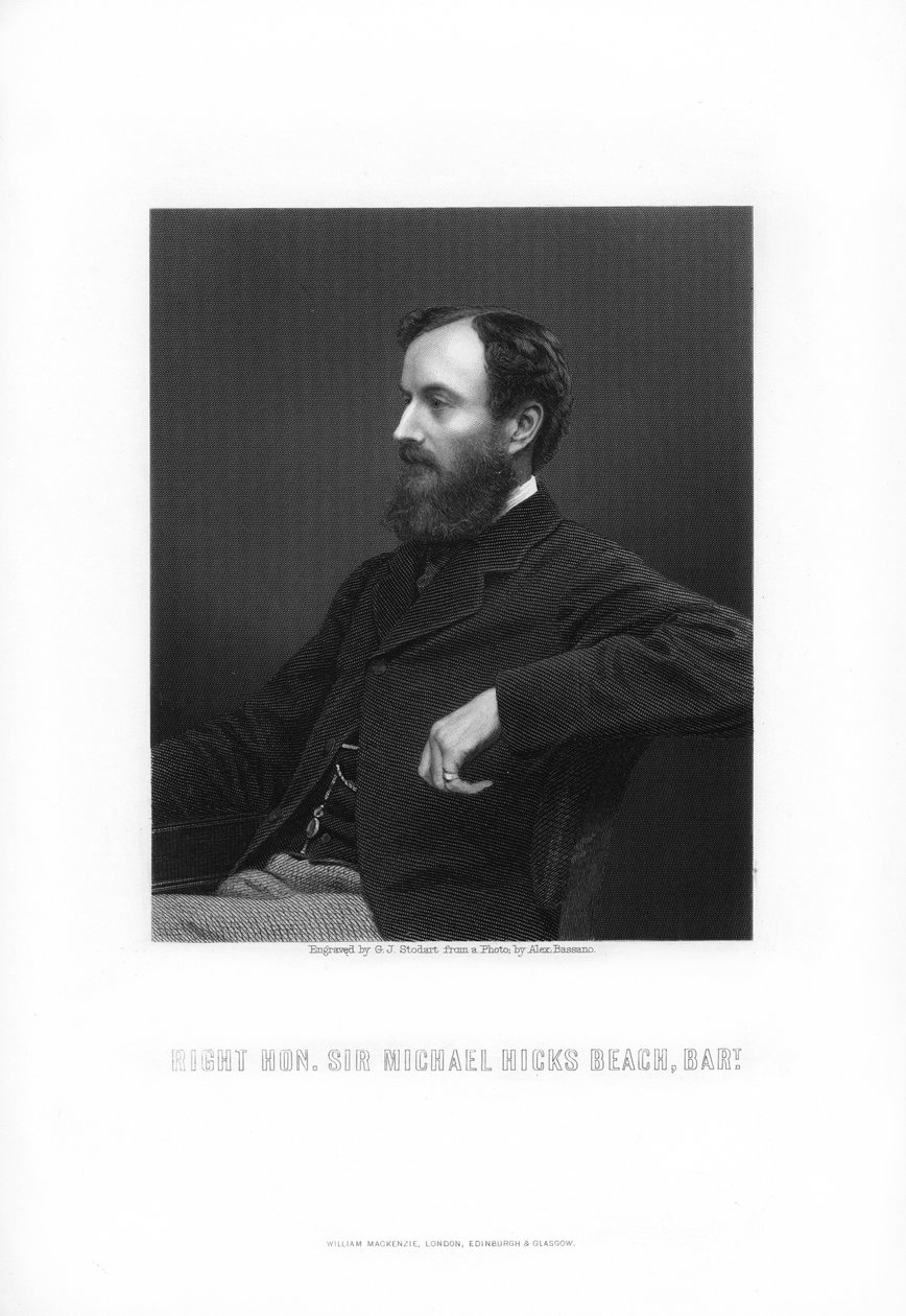 迈克尔·爱德华·希克斯海滩（Michael Edward Hicks Beach），英国政治家伯爵第一奥尔德温，1881年。 作者 乔治·斯托达特