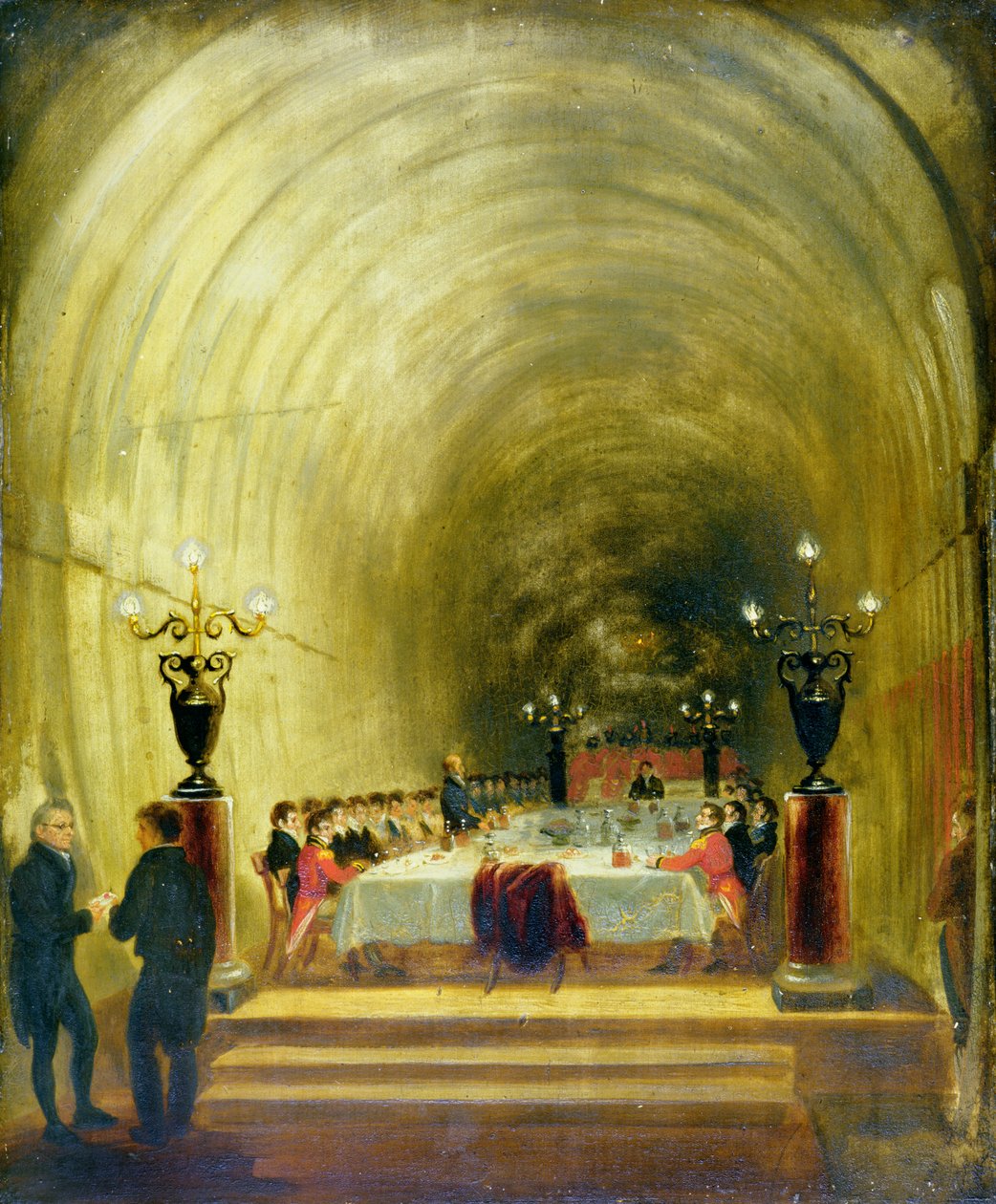 宴会在泰晤士河隧道，c.1827 作者 乔治·琼斯