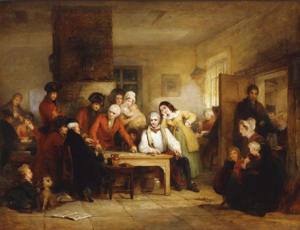 切尔西医院的吸烟房：描述科伦纳战役的养老金领取者，1834年 作者 乔治·琼斯