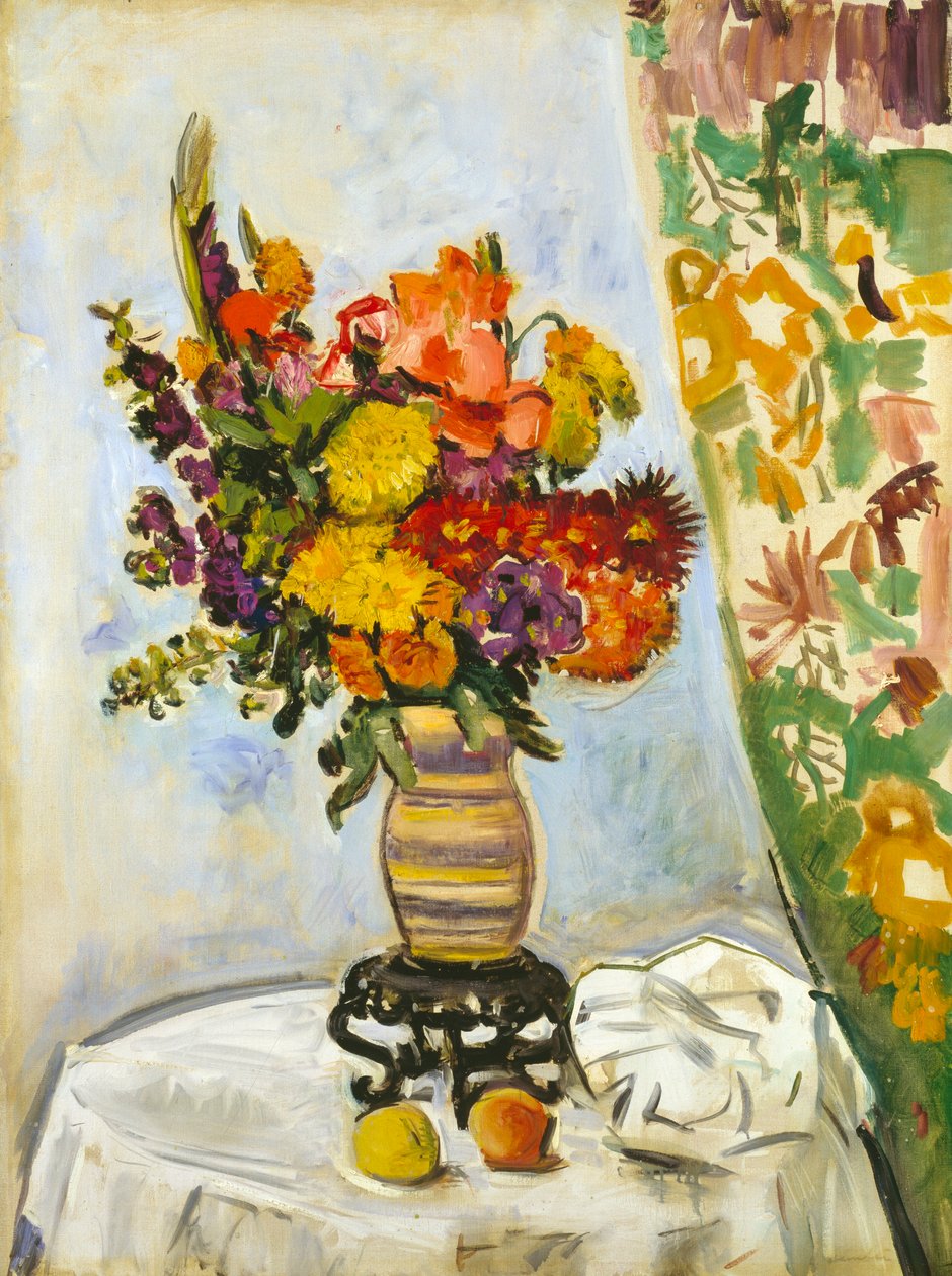 Flowers in a Chinese vase (oil on canvas) 作者 乔治·莱斯利·亨特