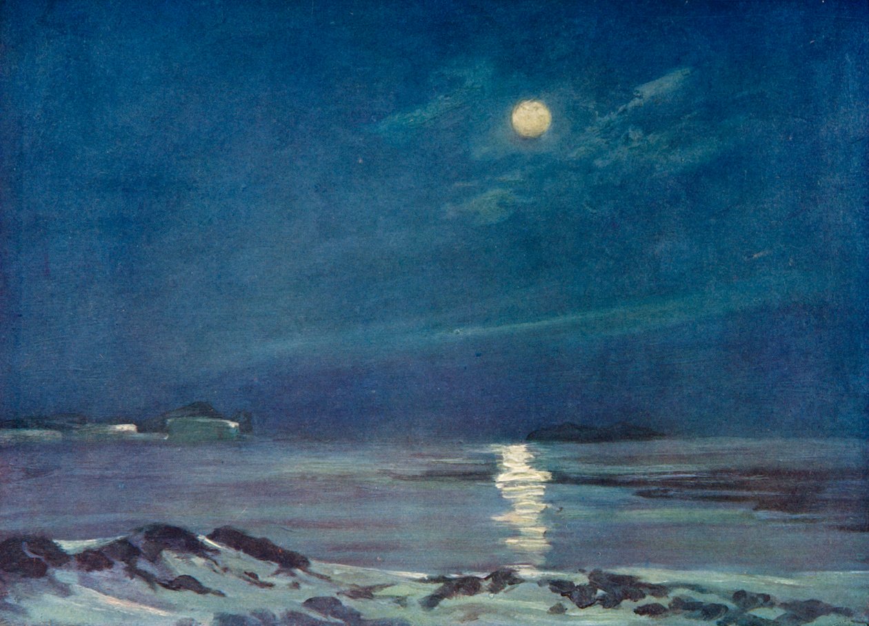 冬季满月，c1908，1909年 作者 乔治马斯顿