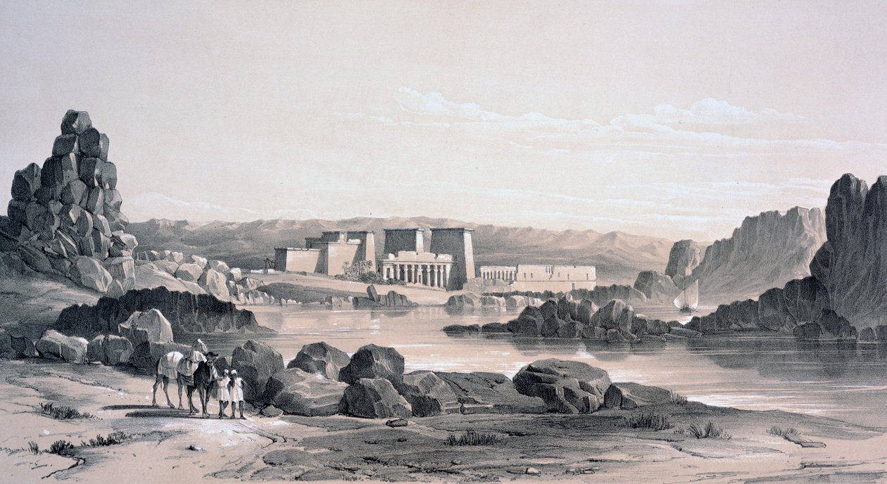 菲莱，向南看，埃及，1843年 作者 乔治摩尔