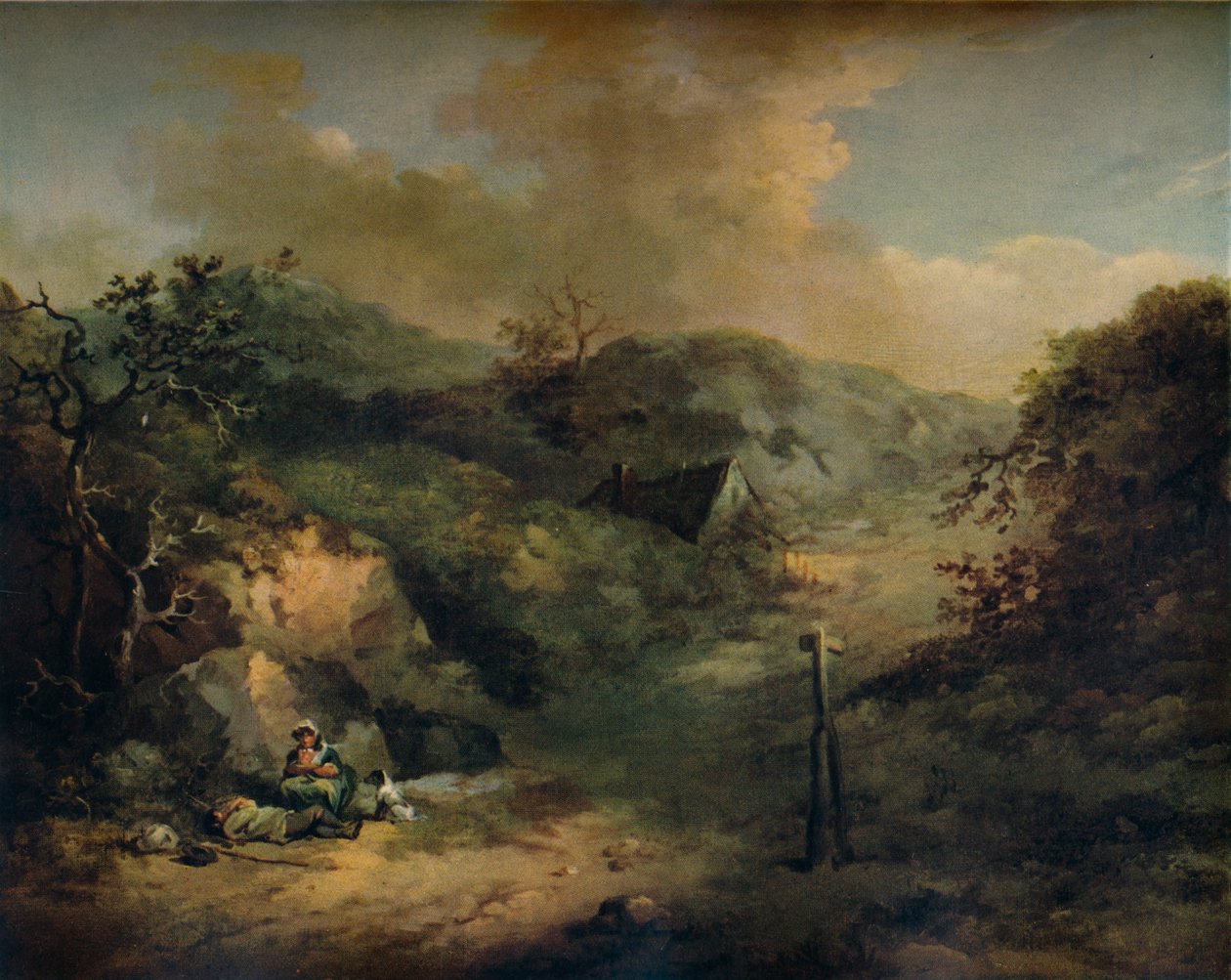 一个流浪汉安息的山坡，c1793 作者 乔治·莫兰德