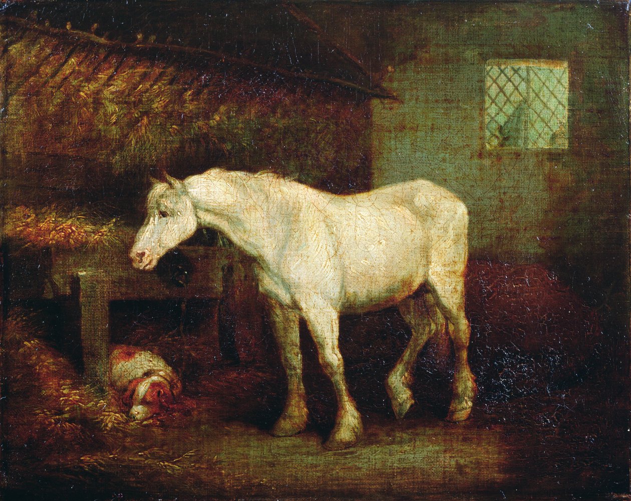 An Old Grey Mare at a Manger 作者 乔治·莫兰德