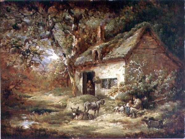 驴子的小屋门（布面油画） 作者 乔治·莫兰德