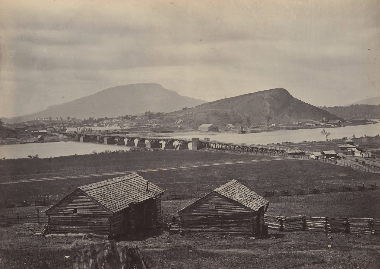 从北方看查塔努加，1860年代。 作者 乔治·N·巴纳德