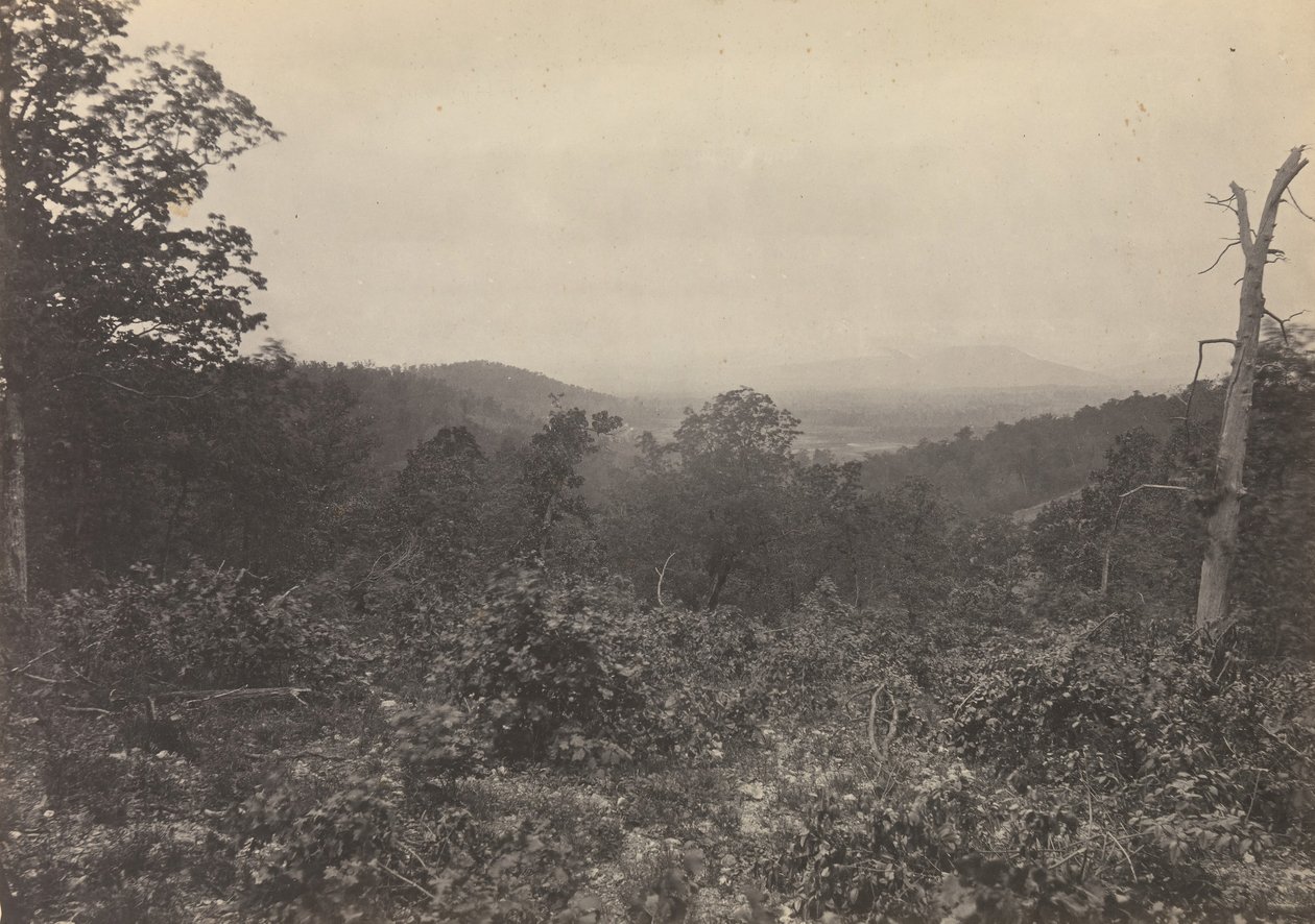 谢尔曼进攻的任务山脊现场，1860年代。 作者 乔治·N·巴纳德