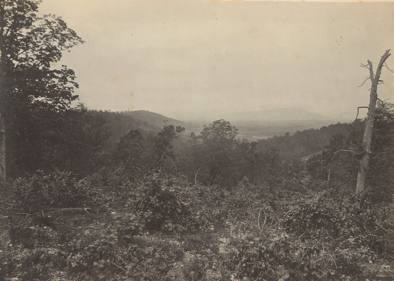 谢尔曼进攻的任务山脊现场，1860年代。 作者 乔治·N·巴纳德