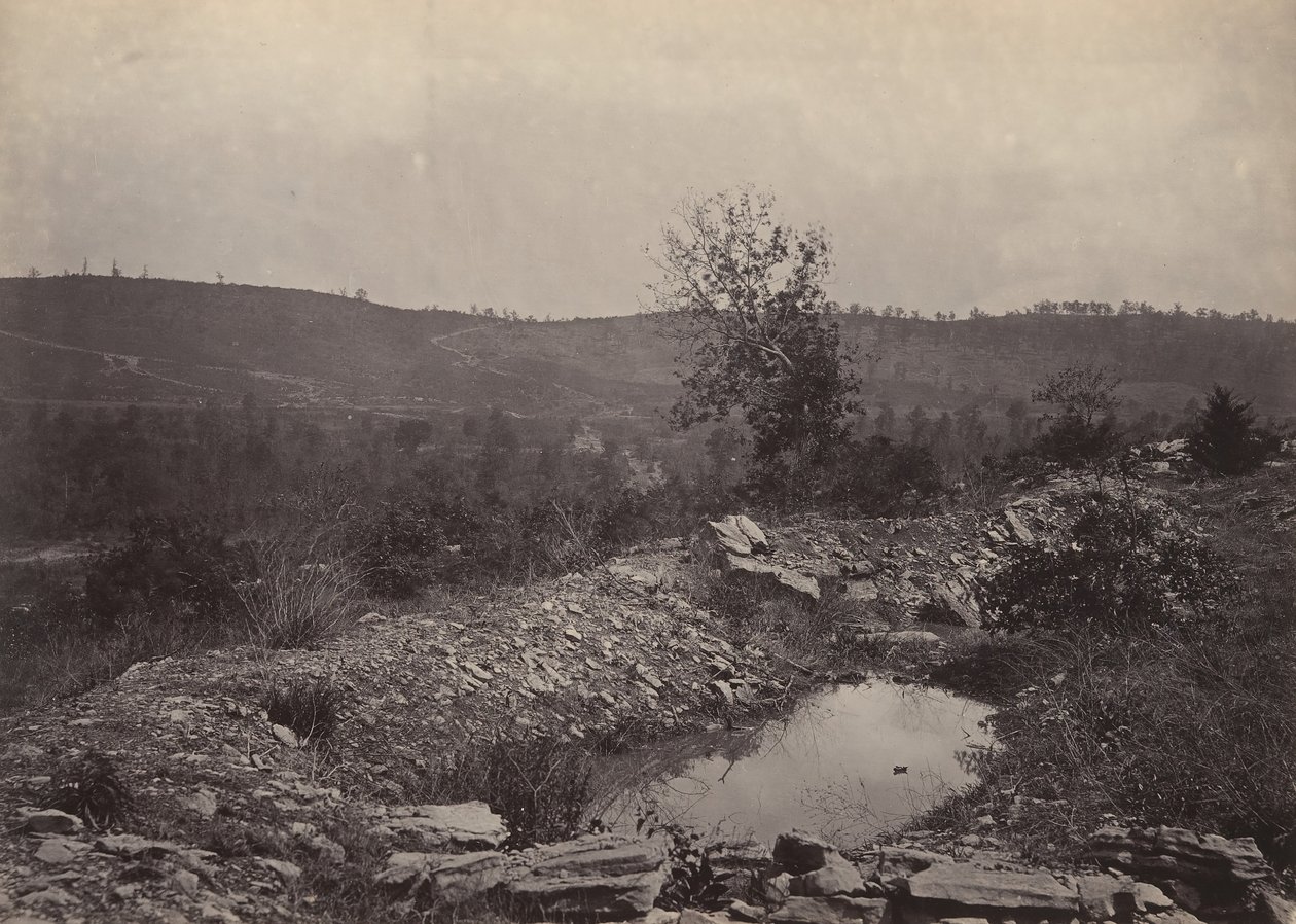 从Orchard Knob看Mission Ridge，1860年代。 作者 乔治·N·巴纳德