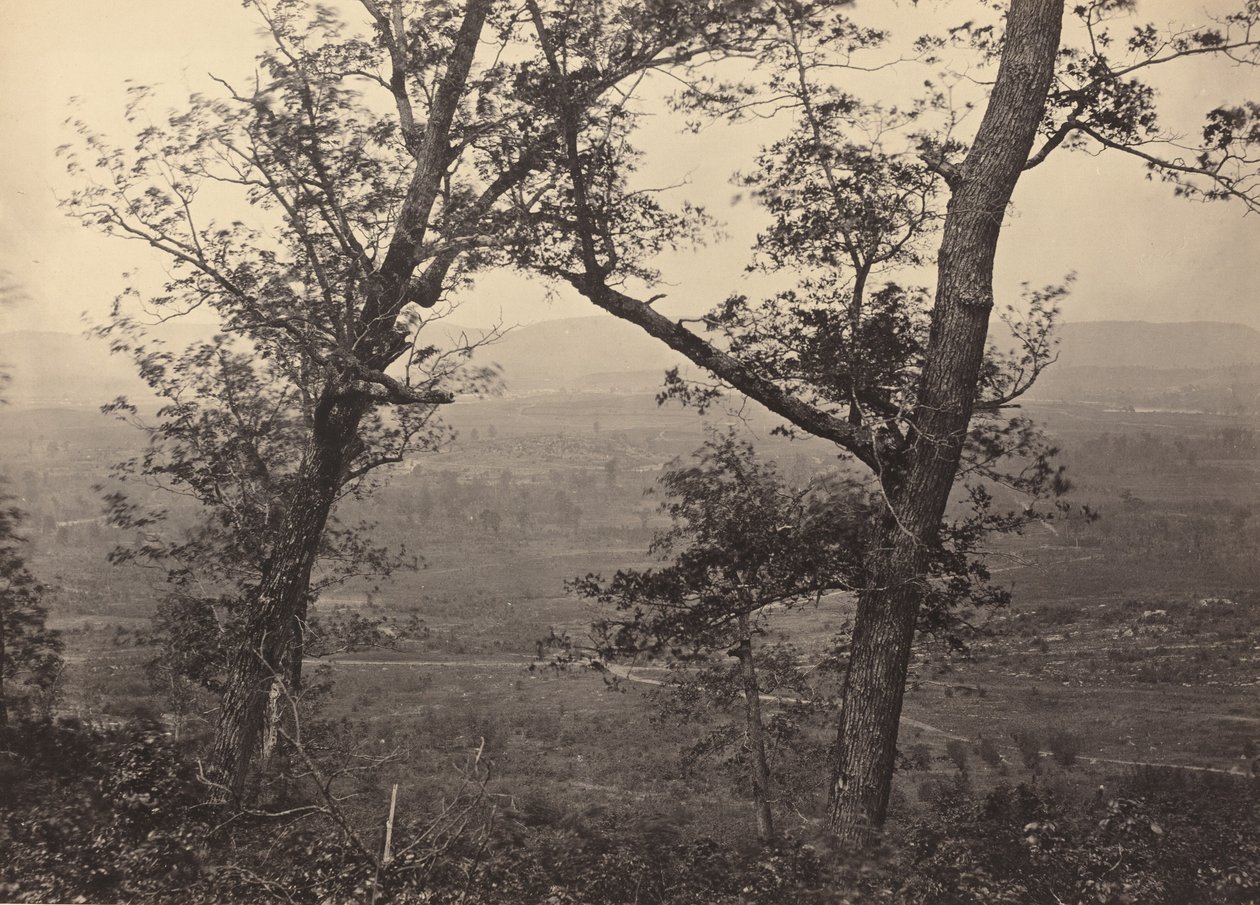 从Mission Ridge看Orchard Knob, 1864-1866. 作者 乔治·N·巴纳德