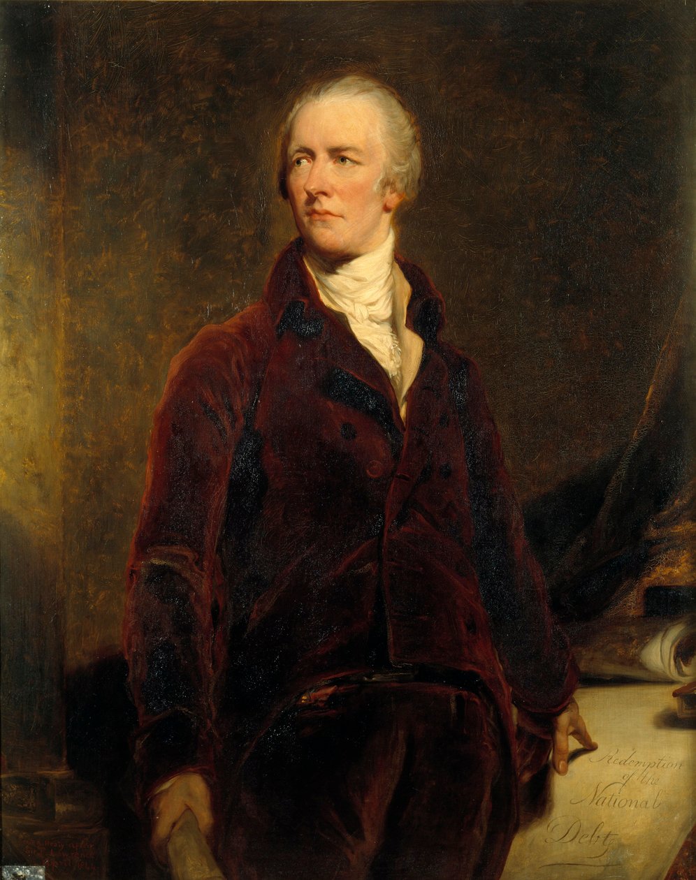 威廉-皮特（1759-1806）英国财政大臣的肖像 乔治-希利（1808-1894）的画作 19世纪 太阳。1,27x1,02米，仿照托马斯-劳伦斯爵士（1796-1830）的作品 作者 乔治·彼得·亚历山大·希利