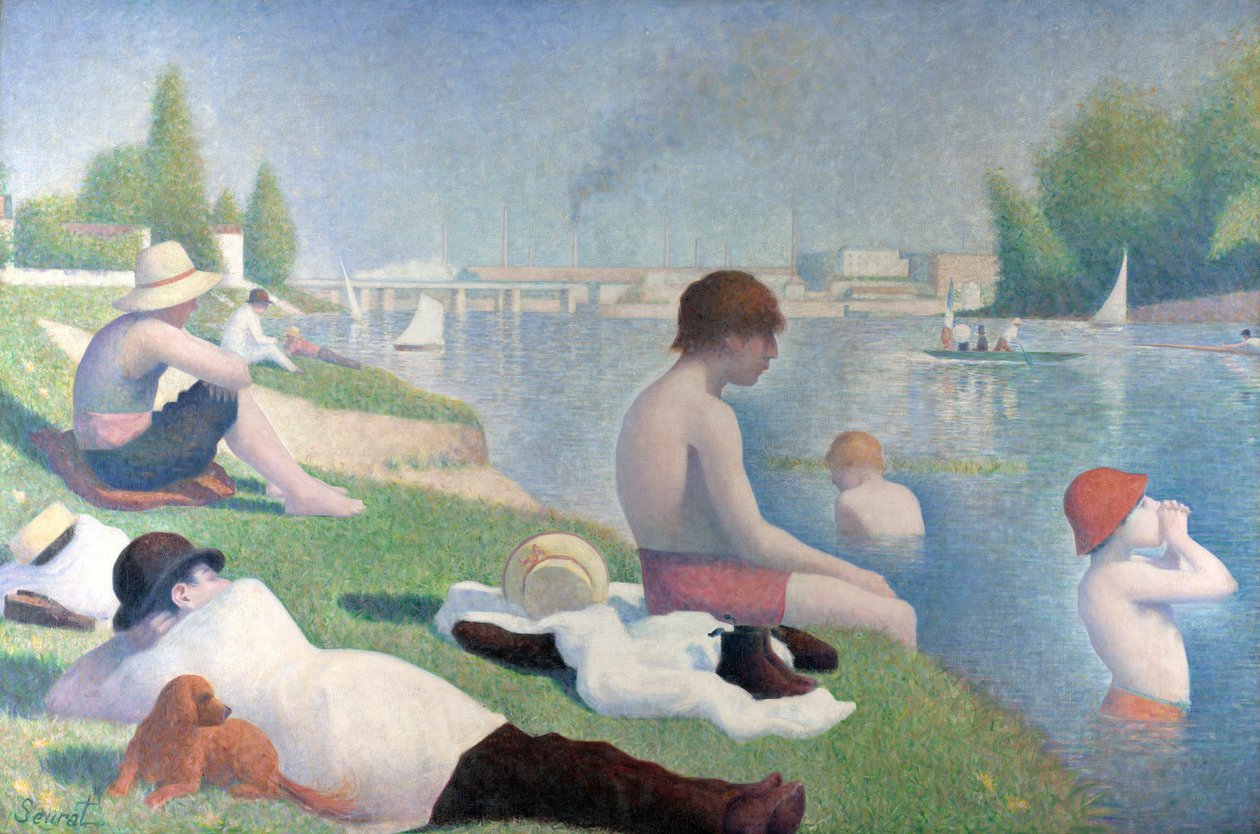 Asnières的沐浴者 Baigneurs à Asnières, 1884年 作者 乔治·皮埃尔·修拉