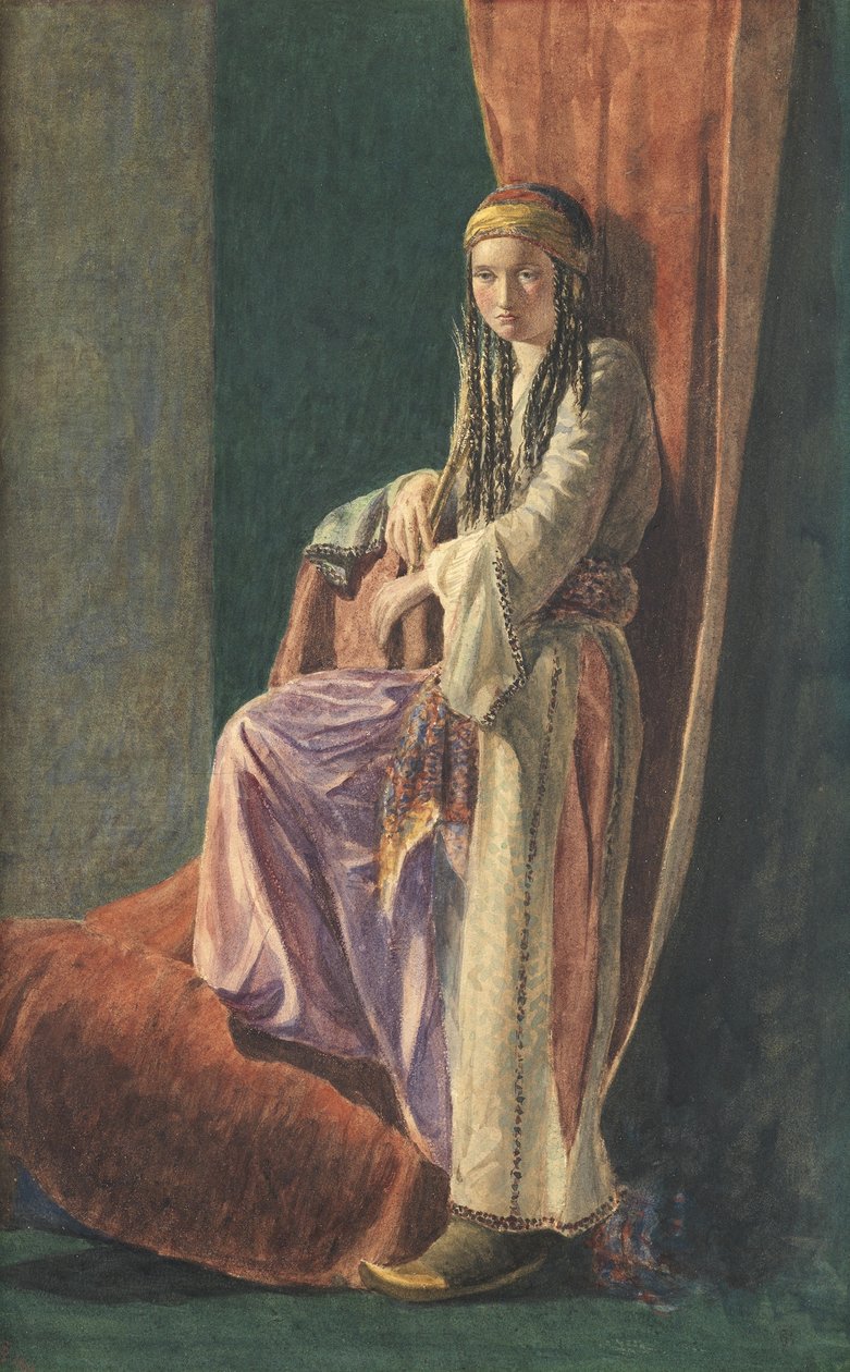土耳其女孩，1853年（身体颜色在纸上） 作者 乔治·普赖斯