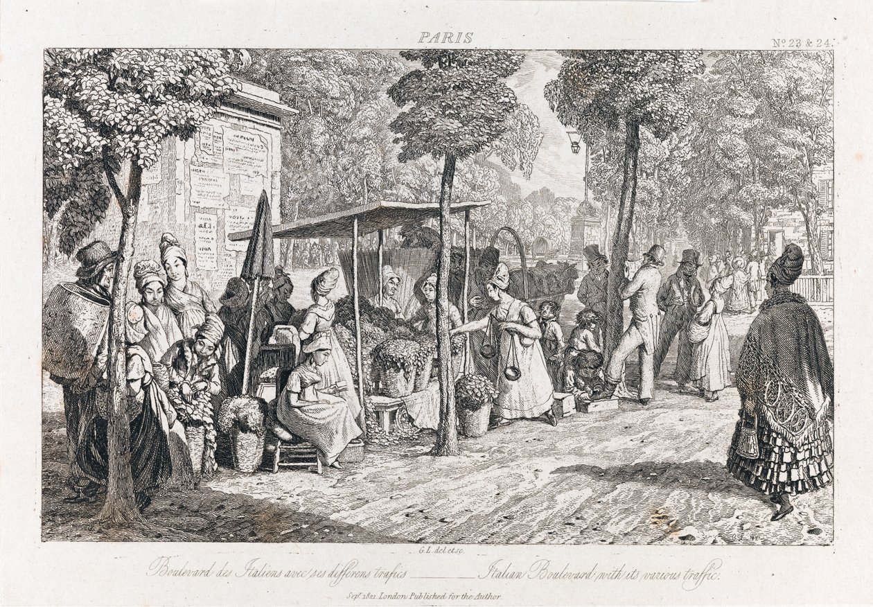 Boulevard Des Italiens，c.1821（蚀刻） 作者 乔治·罗伯特·刘易斯