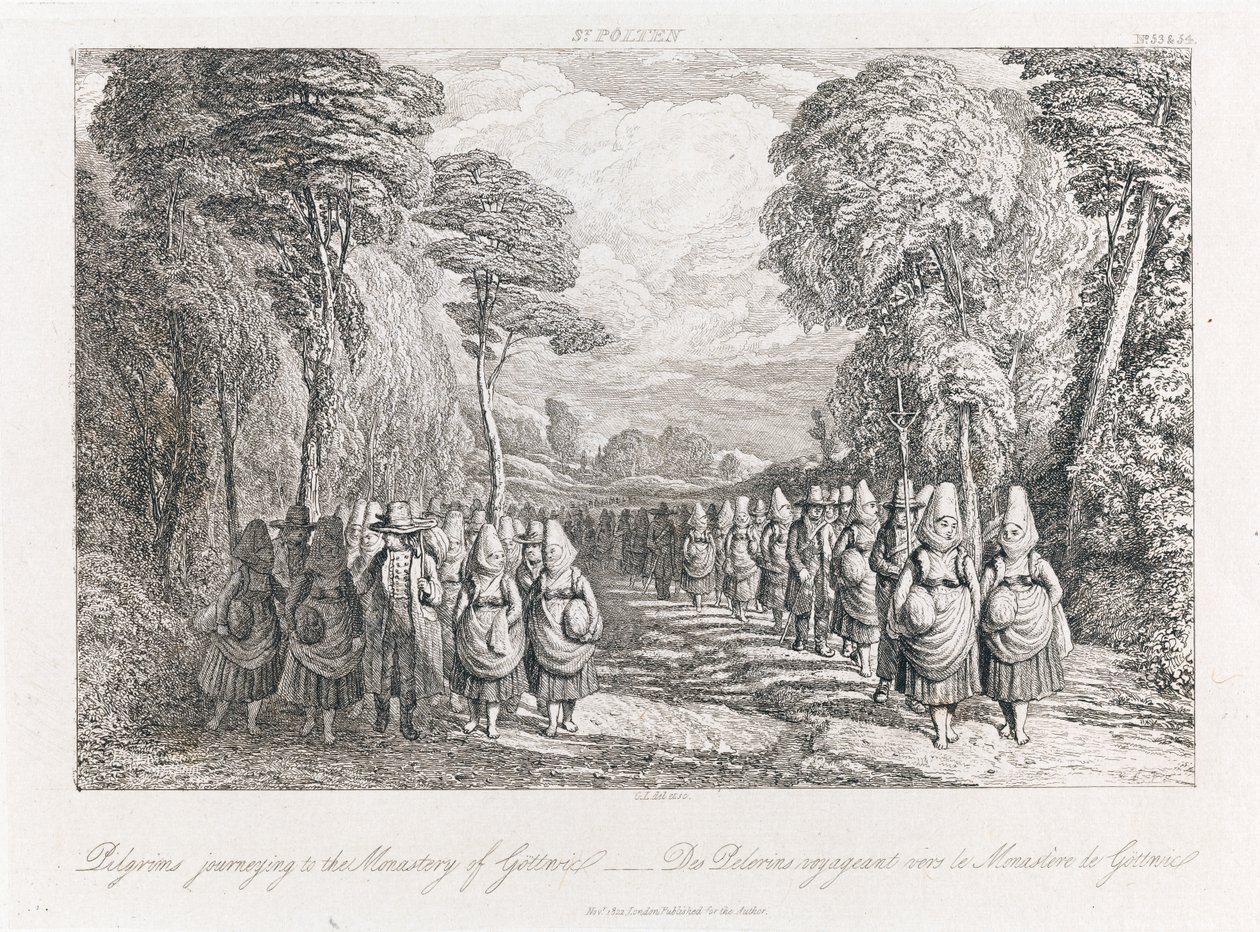 圣珀尔滕-朝圣者，c.1821（蚀刻） 作者 乔治·罗伯特·刘易斯