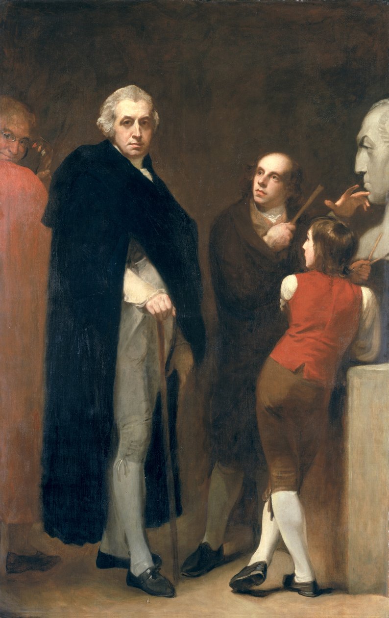 约翰·弗拉克斯曼（John Flaxman，1755-1826）模仿他的威廉·海莉（William Hayley）（1745-1820），c.1791-92 作者 乔治·罗姆尼