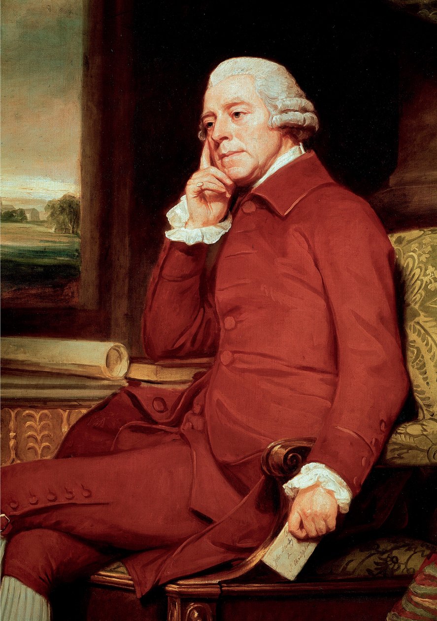 约翰·斯坦利 (1712-1786) 英国作曲家的肖像细节。 乔治·罗姆尼 (George Romney) 的绘画 (1734-1802) 伦敦国家肖像画廊 作者 乔治·罗姆尼