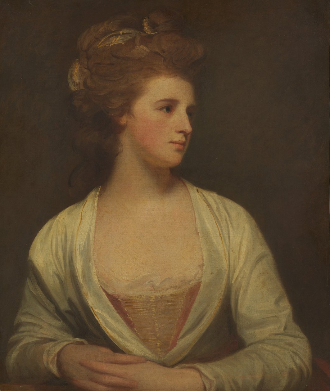 据说是艾米莉·贝蒂（Emily Bertie Pott）的女人肖像于1782年去世，1781年。 作者 乔治·罗姆尼