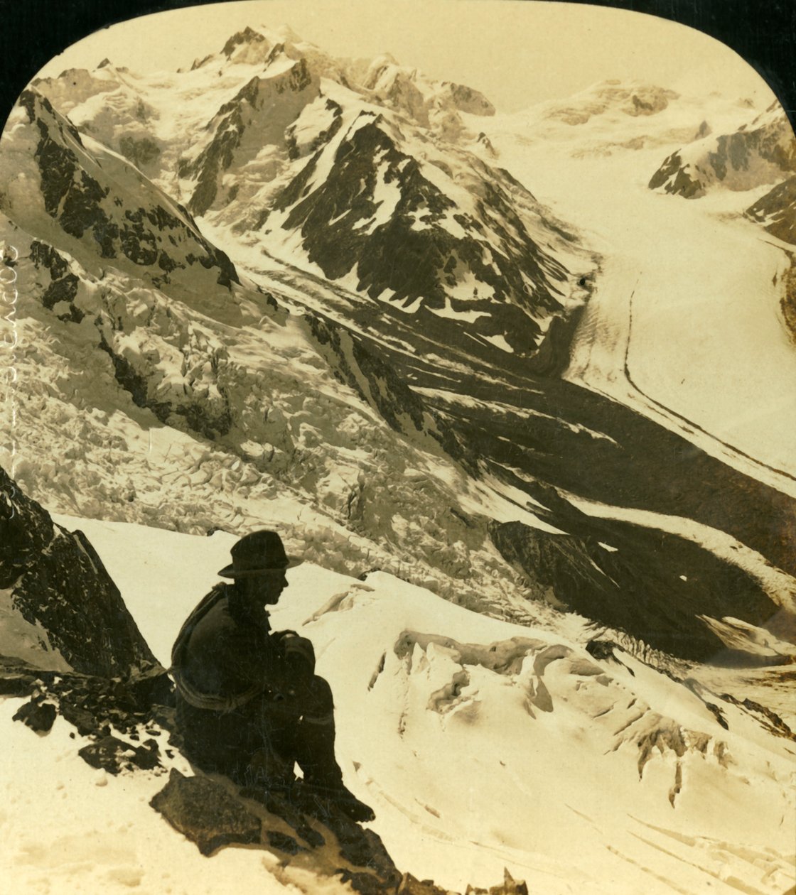 塔斯曼和鲁道夫冰川，新西兰南阿尔卑斯山，c1909。 作者 乔治·罗斯