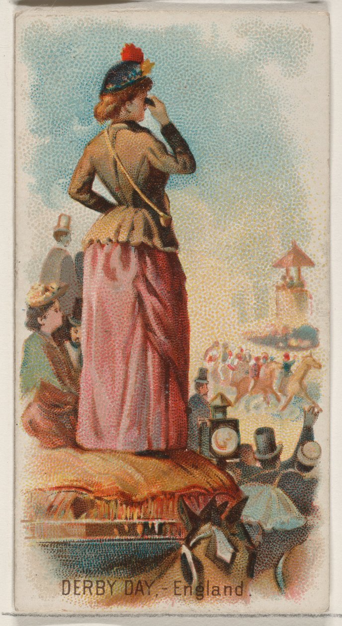 德比日，英国，来自杜克牌香烟的假期系列N80，1890年，1890年。 作者 乔治·S·哈里斯父子