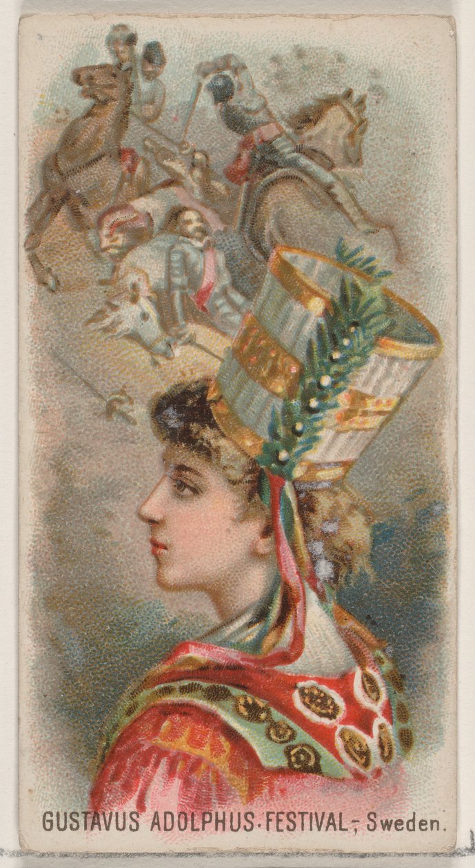 Gustavus Adolphus Festival，瑞典，来自Duke牌香烟的假期系列N80...，1890。 作者 乔治·S·哈里斯父子