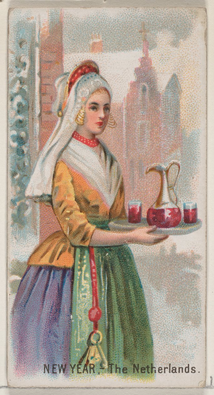 New Year, The Netherlands, from the Holidays series N80 for Duke brand cigarettes, 1890., 1890. 作者 乔治·S·哈里斯父子