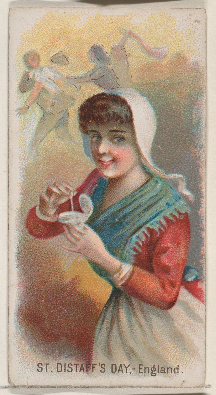 英国的圣迪斯科日，来自杜克牌香烟的假日系列N80，1890年。 作者 乔治·S·哈里斯父子