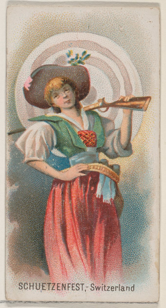 Schuetzenfest，瑞士，来自Duke牌香烟的假期系列N80，1890年，1890年。 作者 乔治·S·哈里斯父子