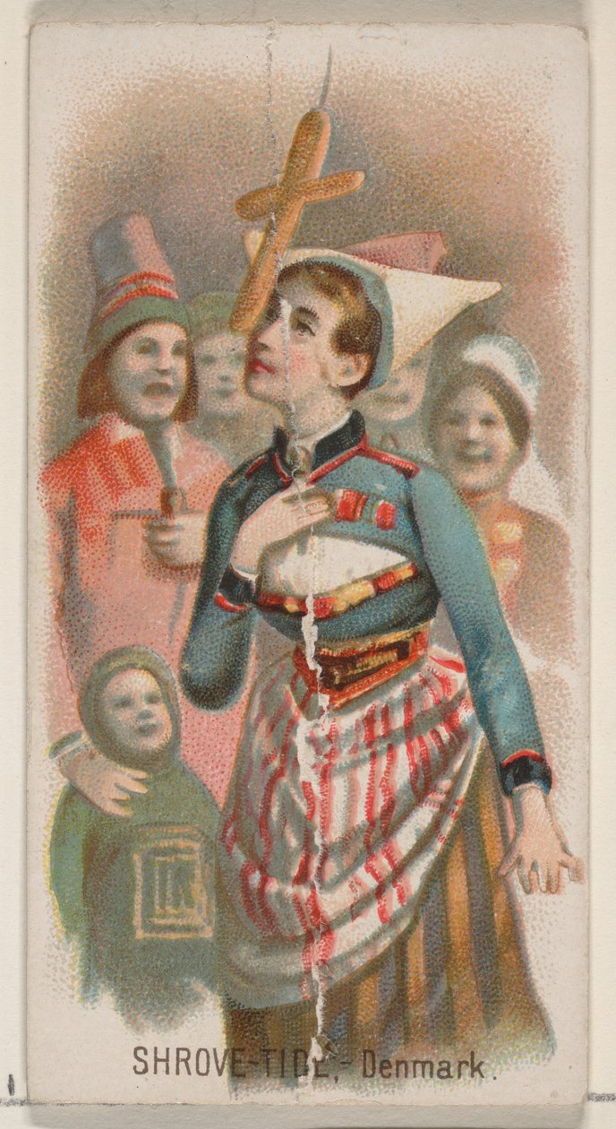 丹麦的Shrove-Tide，来自Duke牌香烟的假日系列N80，1890年，1890年。 作者 乔治·S·哈里斯父子