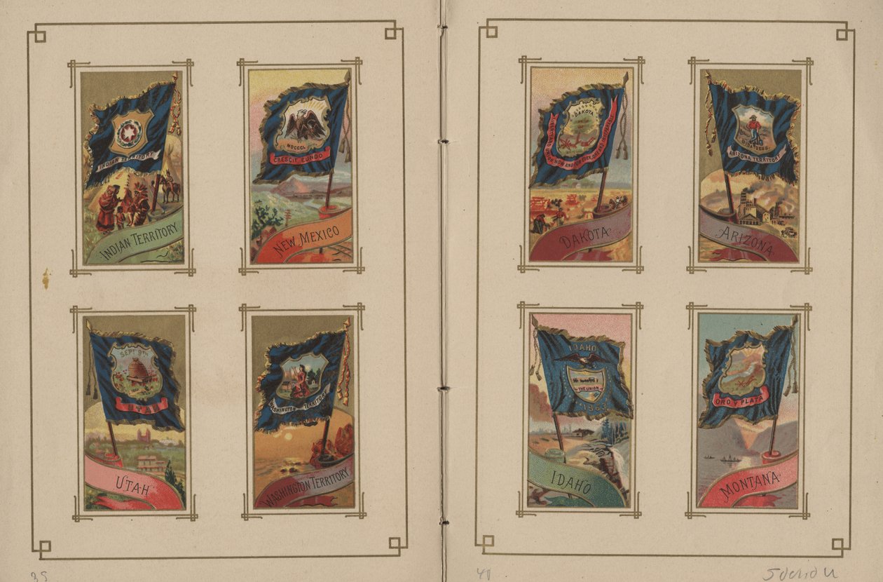 万国和美利坚合众国的旗帜 - 第39和40页，1887年 作者 乔治·S·哈里斯