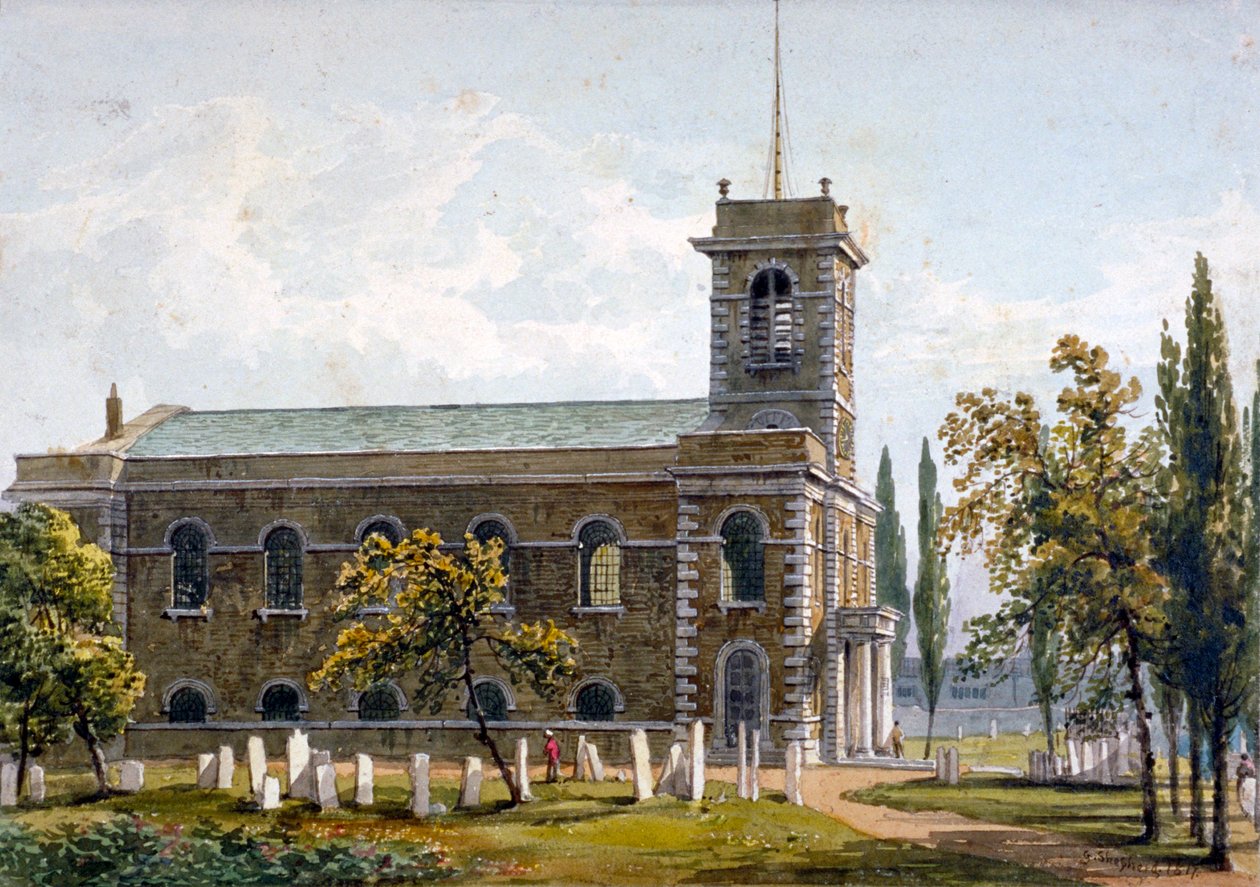 伦敦Bethnal Green的圣马太教堂，1817年 作者 乔治·谢泼德