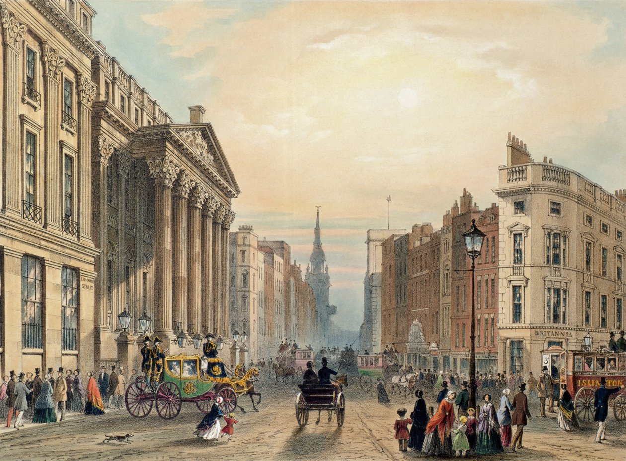 Mansion House望向Cheapside，由Thomas Picken（1870年）由Ackermann 1851年出版 作者 乔治·谢泼德