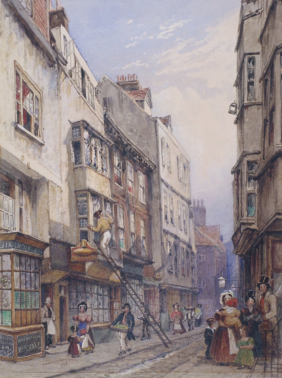 伦敦Chancery Lane附近的Bell Yard，1835年 作者 乔治·西德尼·谢泼德