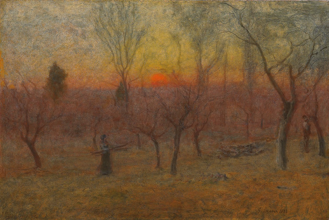 Gathering Wood，新泽西州蒙特克莱尔，1889年 作者 乔治·斯尼尔因内斯