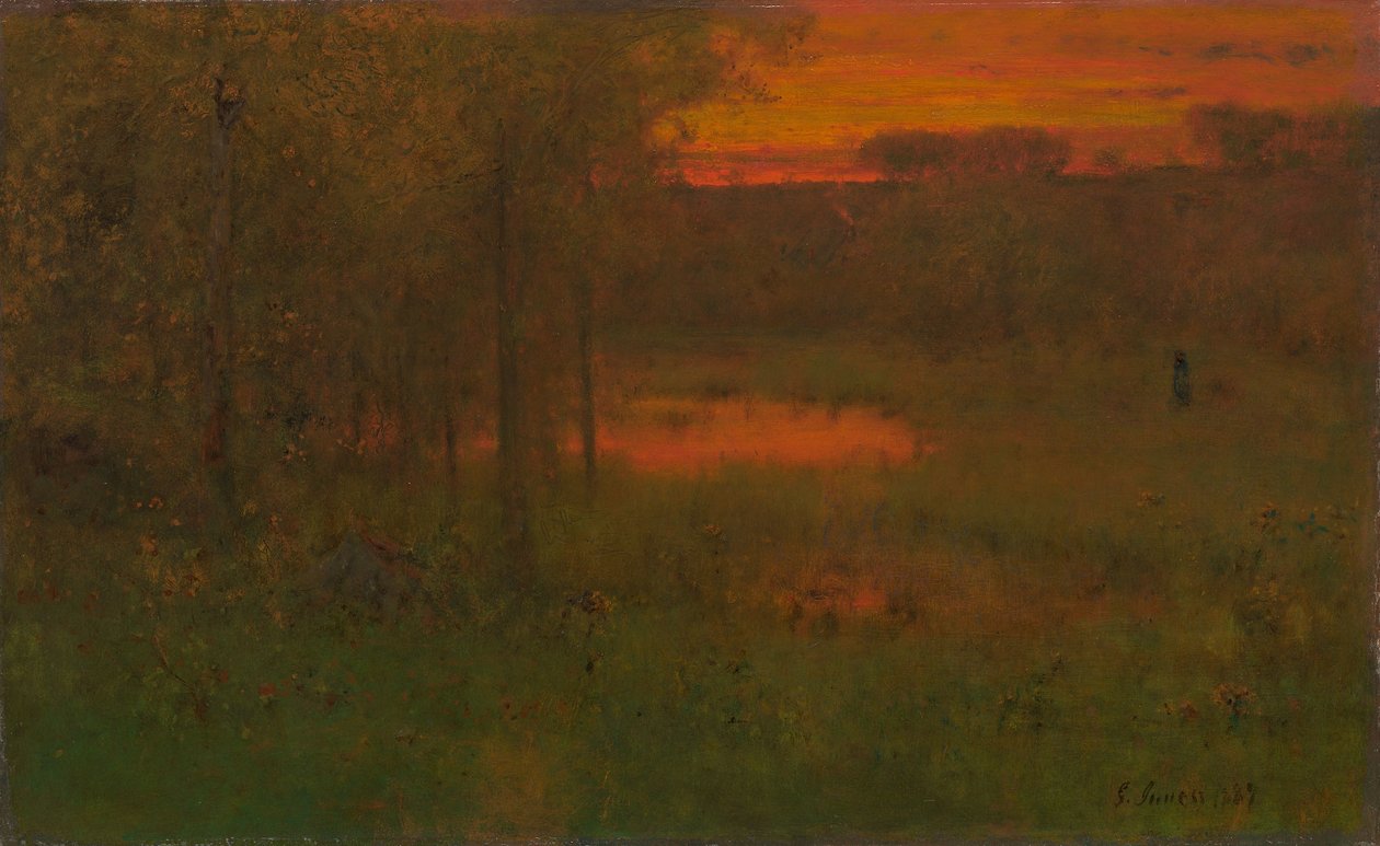 风景，日落，1887年？89 作者 乔治·斯尼尔因内斯