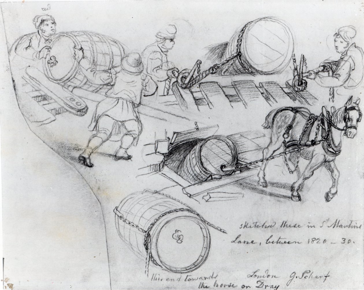 Draymen and Horse，c.1820-30 作者 乔治·斯尼·夏普