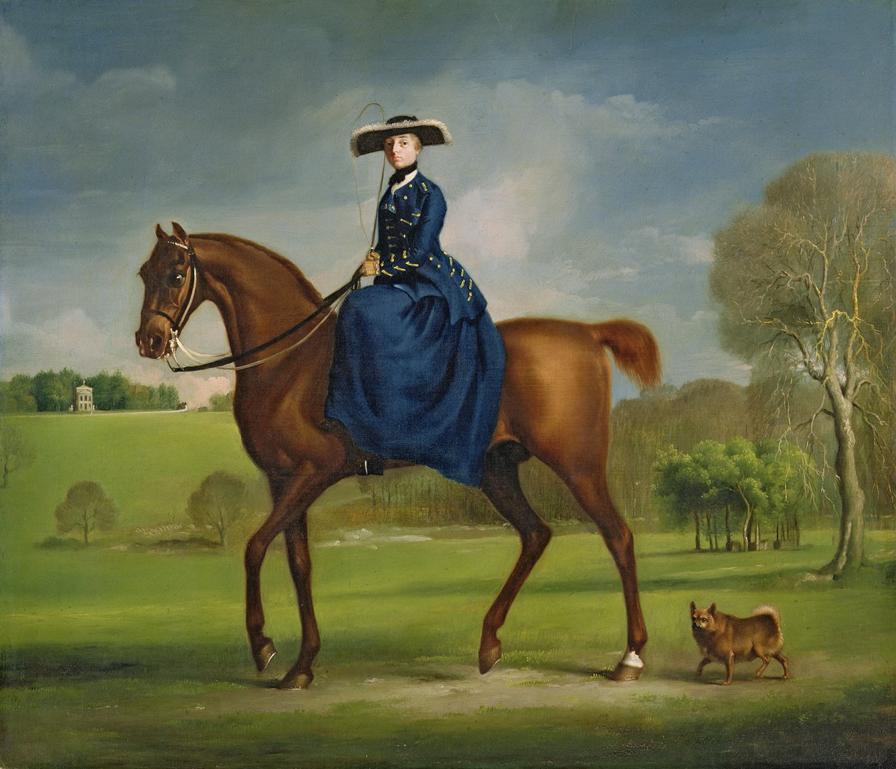 Charlton Hunt服装中的Coningsby伯爵夫人，1760年 作者 乔治·斯塔布斯