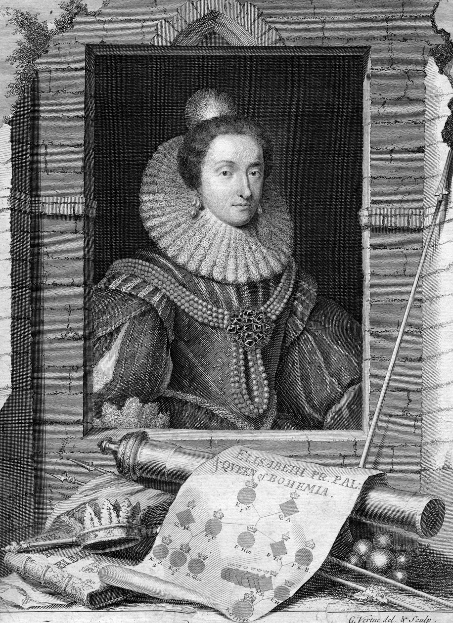 波西米亚的伊丽莎白（Elizabeth of Bohemia），c1700-1750年。 作者 乔治·维尔图