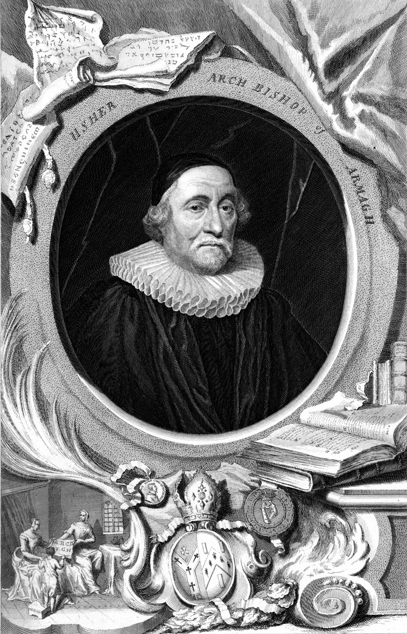 詹姆斯·厄舍尔（James Ussher），17世纪英国牧师和Armagh大主教，18世纪 作者 乔治·维尔图