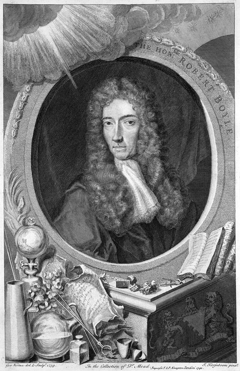 罗伯特·博伊尔（Robert Boyle），17世纪的爱尔兰化学家和物理学家，1739年。 作者 乔治·维尔图