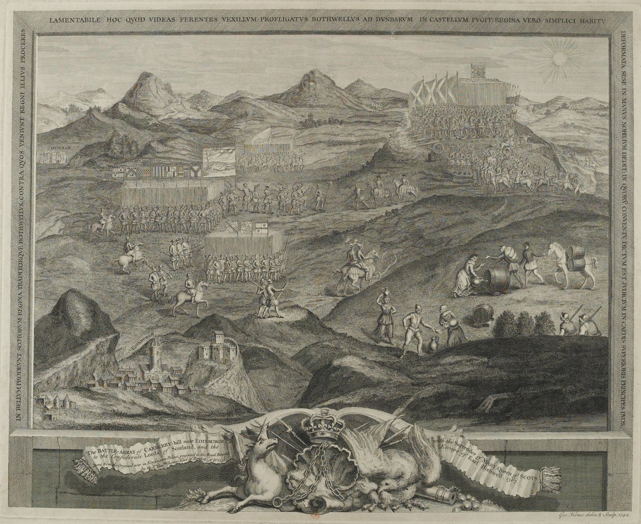 1567年，爱丁堡附近的Carberry Hill战阵，1738年 作者 乔治·维尔图