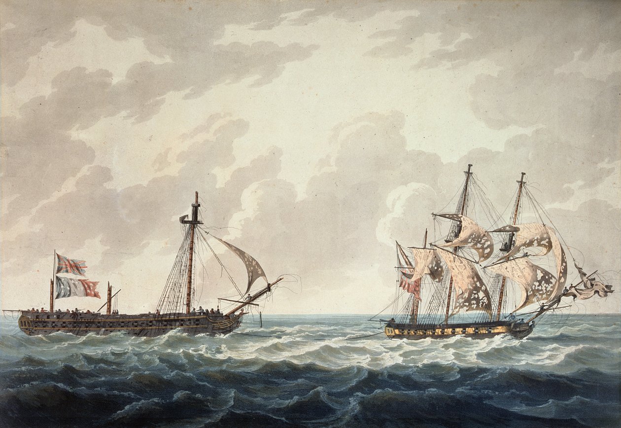 1810年7月6日行动之后，由罗伯特·克里布（Robert Cribb）于1810年出版的由R und D Havell刻下的法国护卫舰，La Furieuse陛下的Sloop Citoyenne 作者 乔治·韦伯斯特