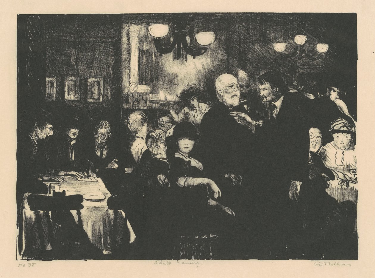 艺术家之夜，1916年。 作者 乔治·韦斯利·贝洛斯