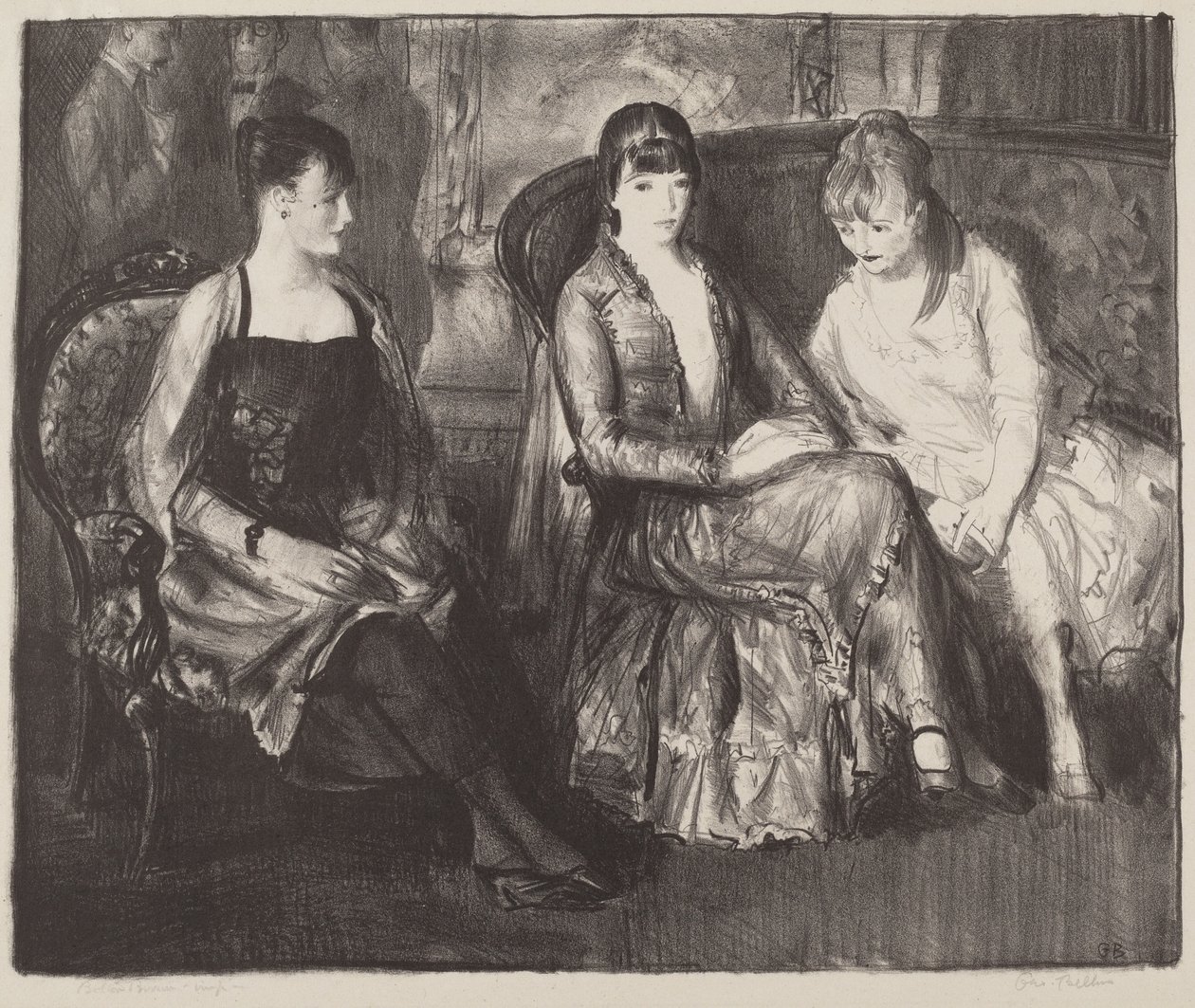 艾尔西、艾玛和马乔里，第二块石头，1921年。 作者 乔治·韦斯利·贝洛斯