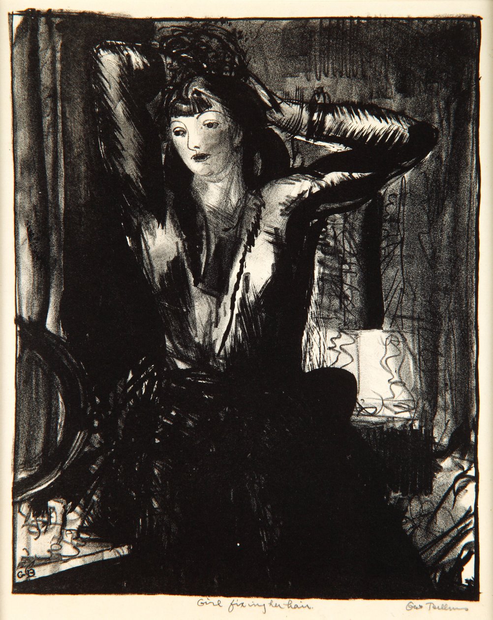 女孩修理她的头发，1923-24 作者 乔治·韦斯利·贝洛斯
