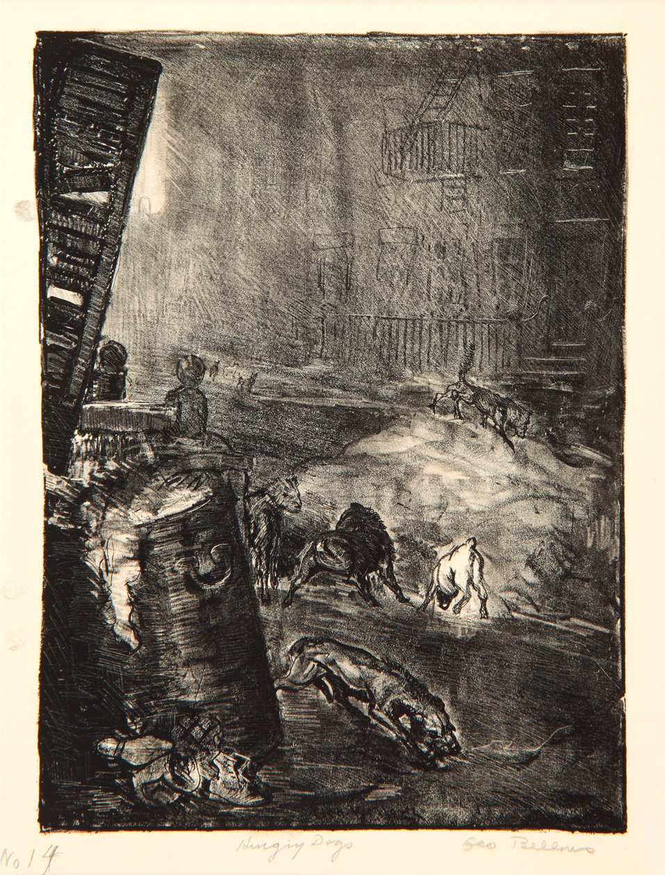 饥饿的狗，第二石，1916年 作者 乔治·韦斯利·贝洛斯