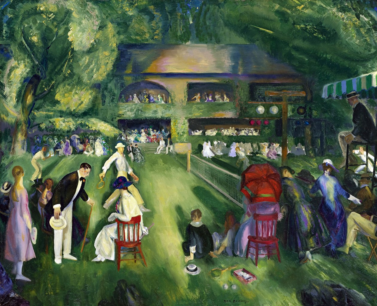 现实主义：Newport par Bellows 的网球，乔治（1882-1925） 作者 乔治·韦斯利·贝洛斯