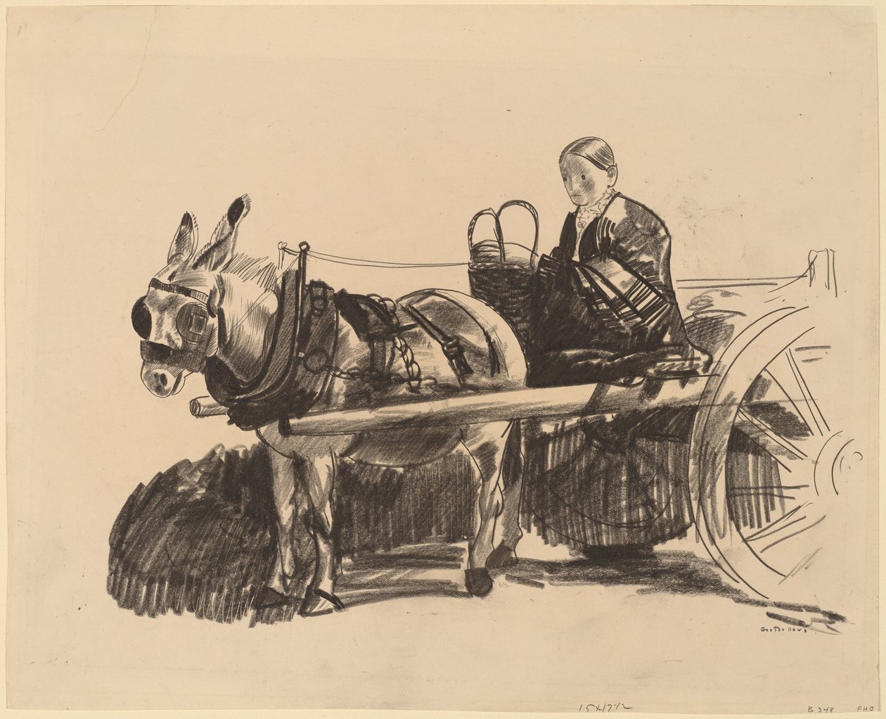 驴车》，1922年。 作者 乔治·韦斯利·贝洛斯